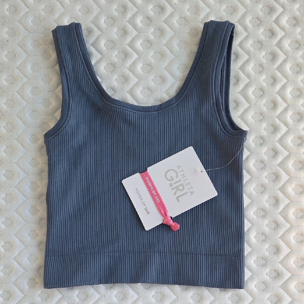 NWT Athleta Girl Rise Above  Ribbed Crop Tank Top Girl S (7)